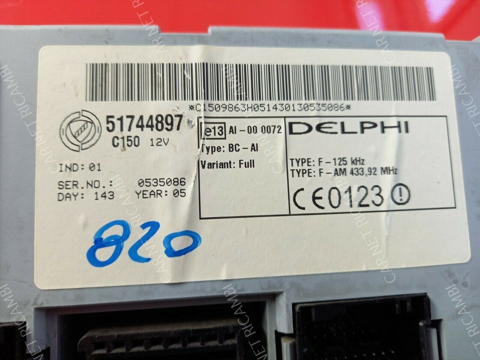 Ecu Body computer fiat punto doblo 51744897 0721280